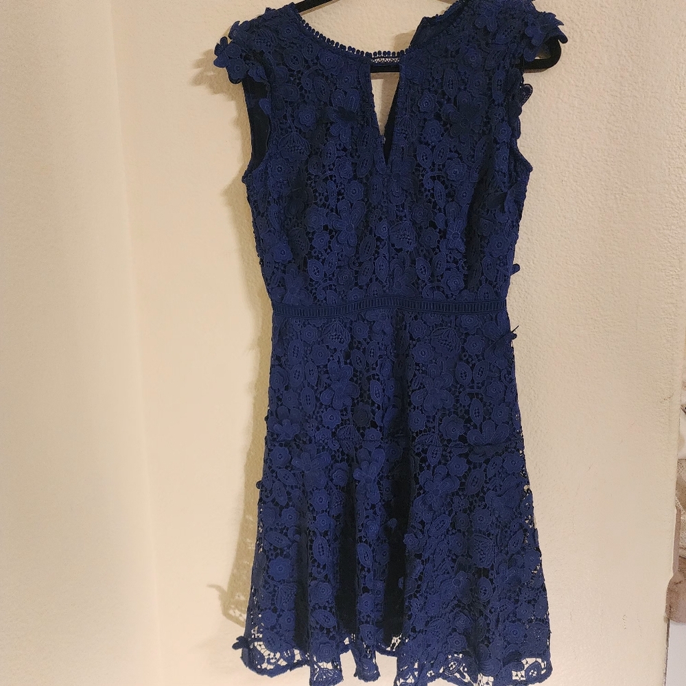 Shoshanna Marian Floral Blue Lace Dress Size 4
